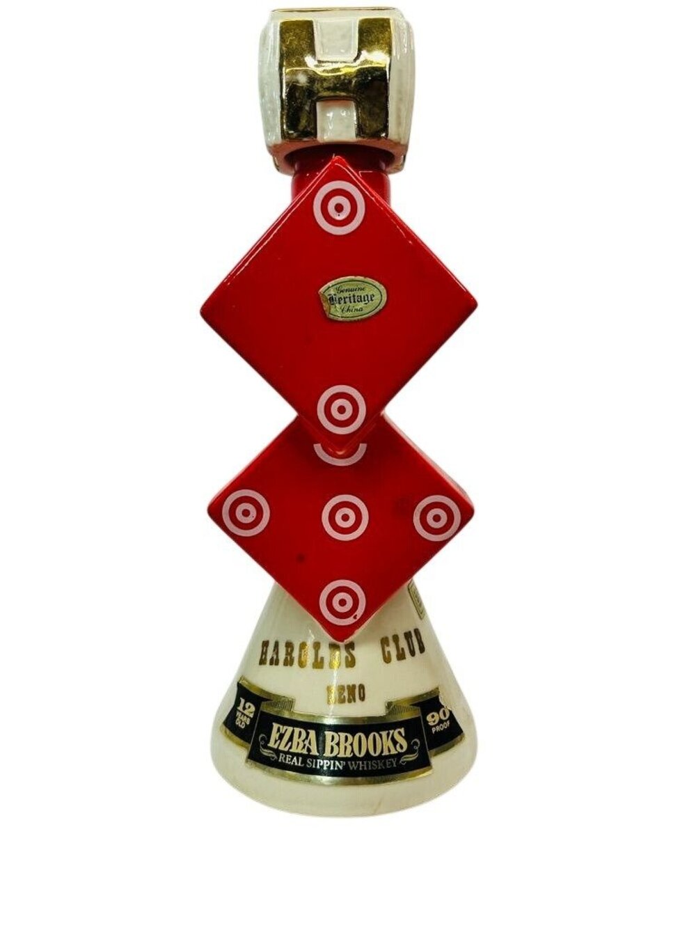Vintage 1968 Ezra Brooks Harolds Club Dice Reno Whiskey Decanter -EMPTY-